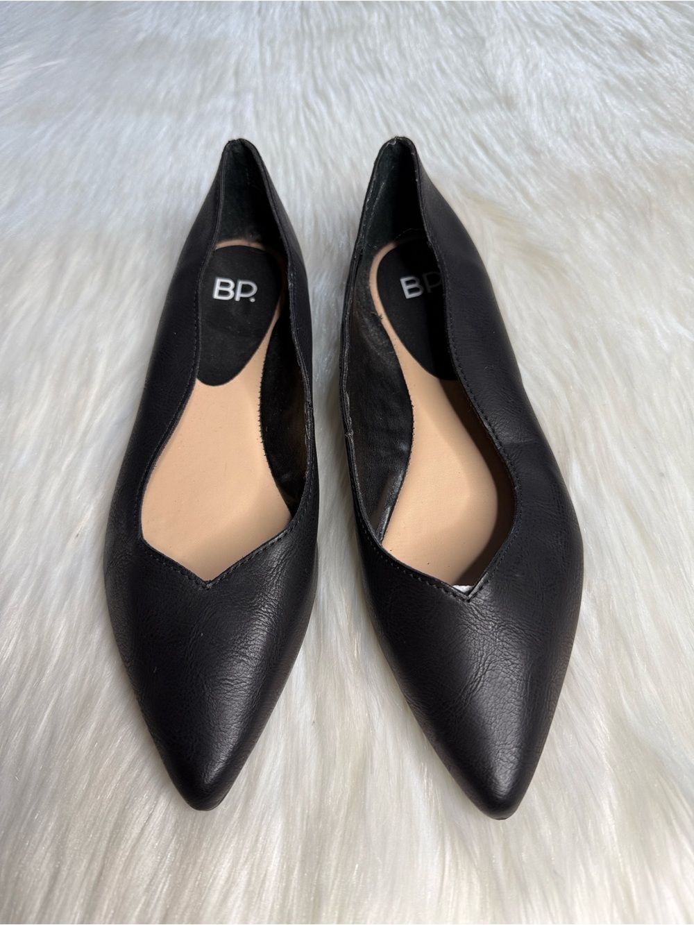 BP Nordstrom Black Pointed Toe Flats